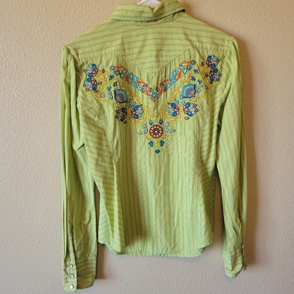 Johnny Was 3J Workshop Button Down Floral Embroidered Shirt, M - Picture 4 of 14